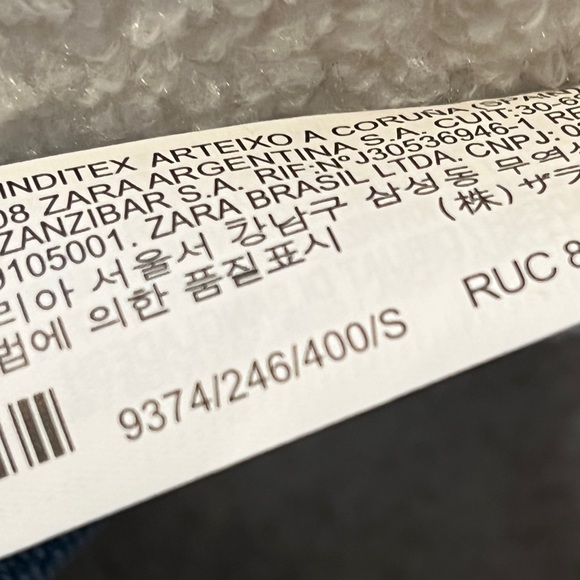 Zara Blue Aztec Fringe Faux Shearling Collar Jacket Size Small - Picture 8 of 8